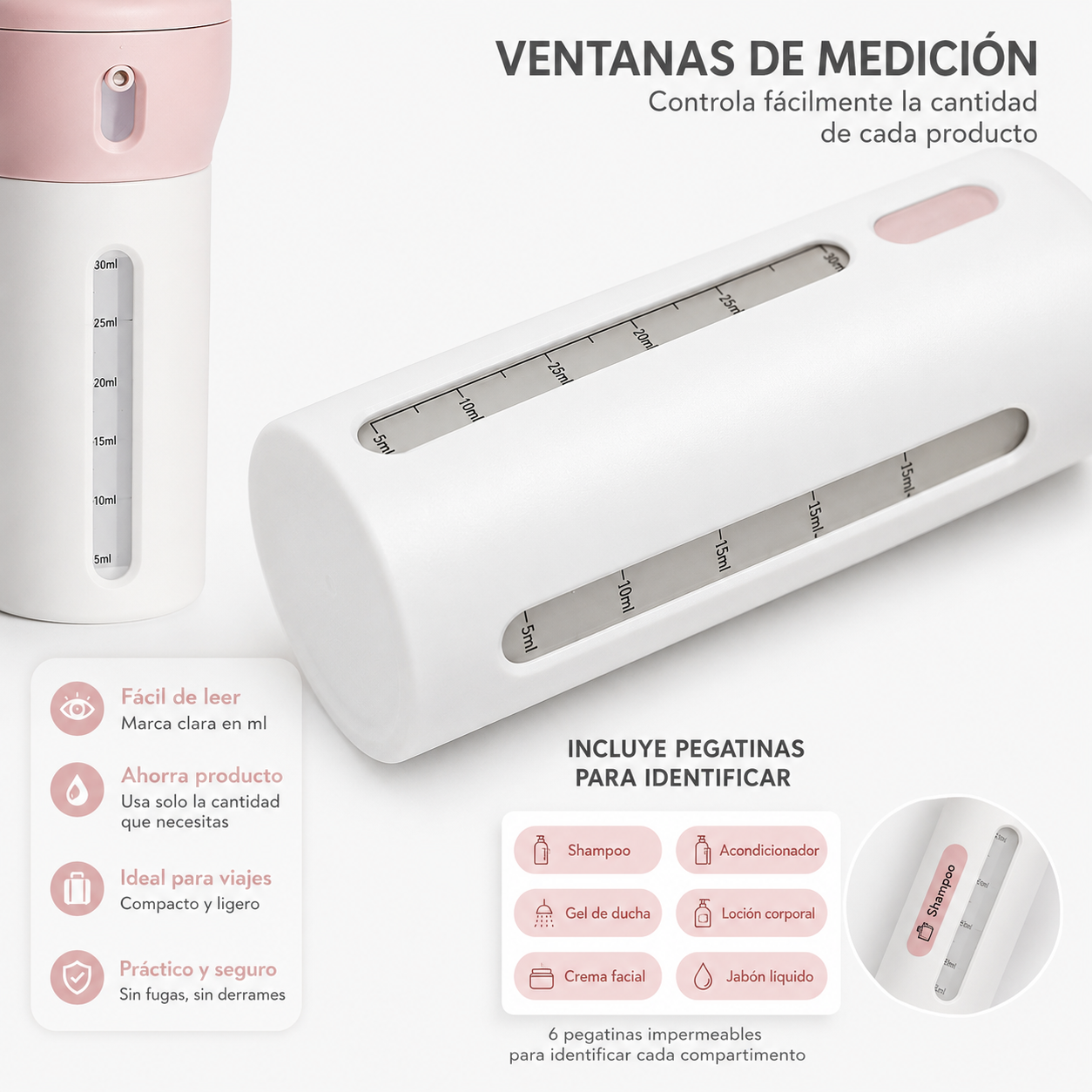 Botellas Dispensadoras de Viaje 4 en 1